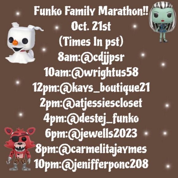 TUESDAY 10/21 FUNKO FAMILY MARATHON! with @wrightus58 11am MST - Picture 1 of 7